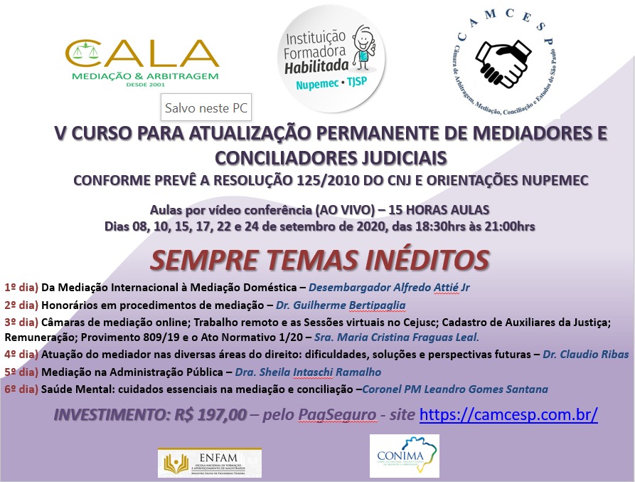 A CAMCESP – Câmara de Arbitragem, Mediação, Conciliação e Estudos de São Paulo